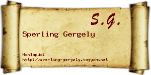 Sperling Gergely névjegykártya